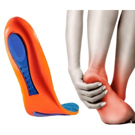 Adults Mens Womens Arch Support Orthopedic Insoles Relieve Flat Feet Heel Pain Shock Absorption Comfortable Inserts for Shoes Trainers (UK 7 to 8 (EU 41-42))