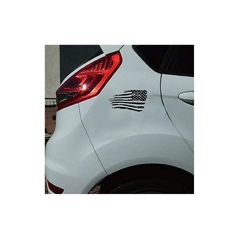 Tattered American Flag Distressed Vinyl Decal Sticker Ripped Torn USA