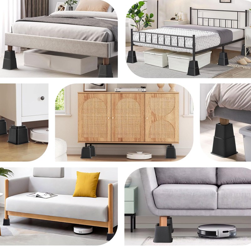 ANNKUT Bed Risers 8 inch Heavy Duty,Elevation in Heights 3,