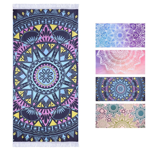 FEELJAM Microfibre Beach Towel Large 160 x 80 cm Mandala