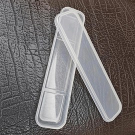 1Pcs Simple Utensil Holder with Lid, Portable Flatware Box Travel Tableware Storage Case, Simple Tableware Storage Box Case for Cutlery Kit (White ransparency)