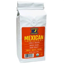 (3 Pack) Dancing Moon Coffee Mexican Chiapas Organic Whole Bean Dark Roast Coffee, (3) 12 oz Bags