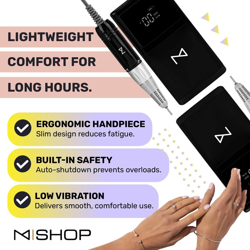M - E-ZDrill Rechargeable Electric Nail Drill, 35k RPM, Smart