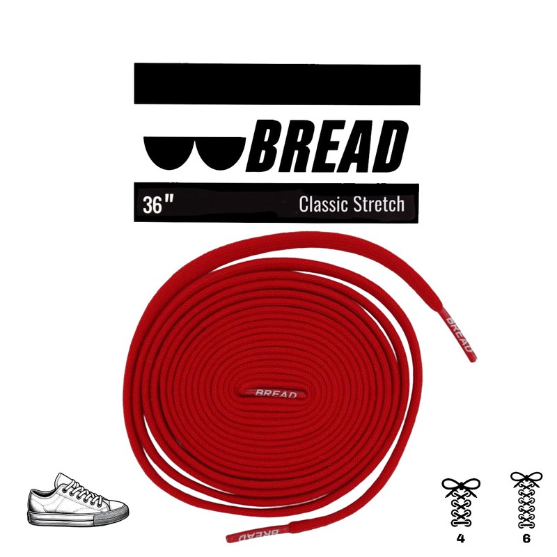 Bread Elastic Shoelaces Bold Red, 54"