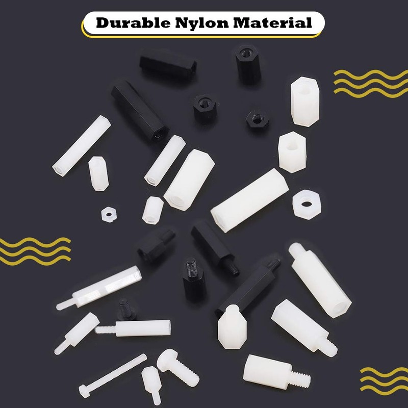 Hilitchi 360pcs M2 M3 M4 Male Female Nylon Hex Spacer