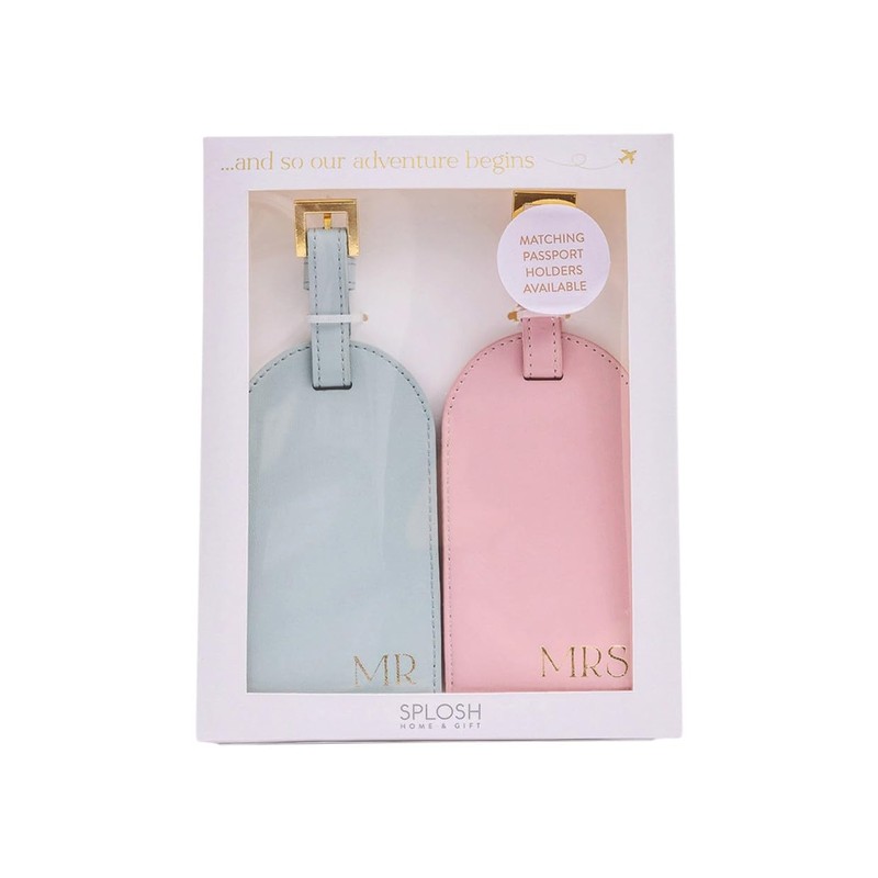 Splosh Mr and Mrs Luggage Tags Wedding Gift Set