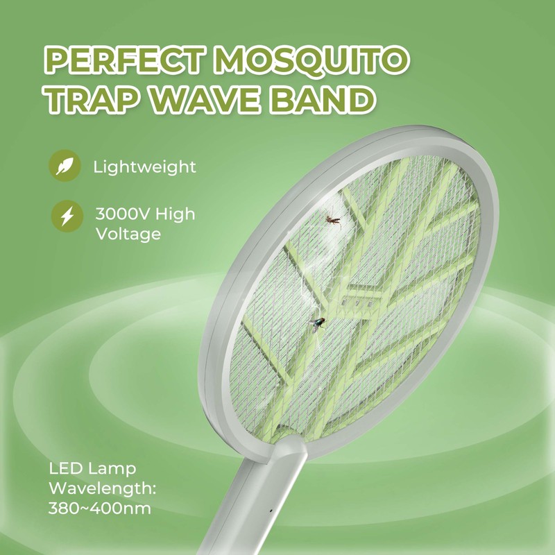 Aspectek 3000V Electric Fly Swatter for Indoor and Outdoor Use,