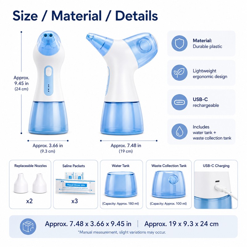 Electric Nasal Irrigation System for Daily Rinse – Rechargeable Nose