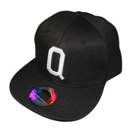 Letter/Initial Snapback Cap in Black & White - Q