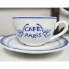 Bernardaud France CAFE PARIS Blue Teacup And Saucer RARE! Never