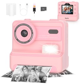 Mafiti Kids Camera Instant Print,1080P Instant Camera for Kids,Selfie Digital Camera with 2.4 Inch Display 1200 mAh Battery,3-12 yrs Girls Boys Toys Presents for Birthday/Xmas/Holiday,Pink