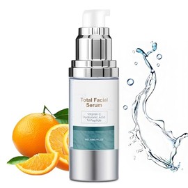 Suero facial total, súper vitamina C y sueros de ácido hialurónico para cara, con péptidos, suero de bomba facial antienvejecimiento con vitamina C pa