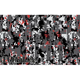 Digital RED Gray Camouflage Premium Vinyl Car Wrap Decal Film Sheet Air Channel Release Technology + Free Tool Kit (240" x 60" / 20FT x 5FT)