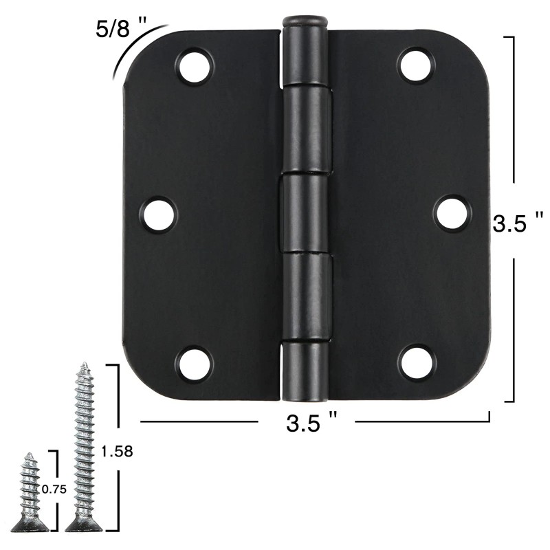 TDCHINGES 30 Pack Matte Black 3.5 Inch Door Hinges with