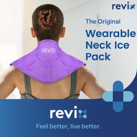 REVIX Neck Ice Pack Wrap Cervical Ice Pack Reusable, Gel Cold Wrap for Cervical Discomfort and Fatigue, Hot and Cold Compress for Neck Shoulders, Purple