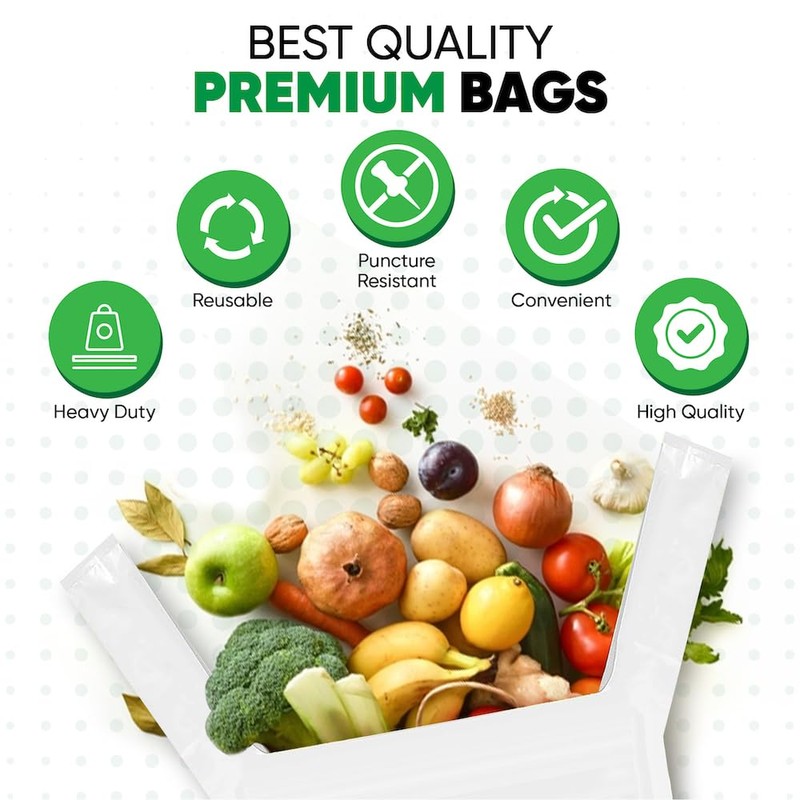 100 White Plastic Carrier Bags – Vest-Style Plastic Bags with