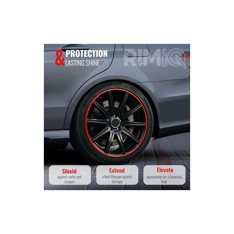 RIMiQ PROTECTiQ Universal Rim Protector Red 1/4" Trim Fits Up