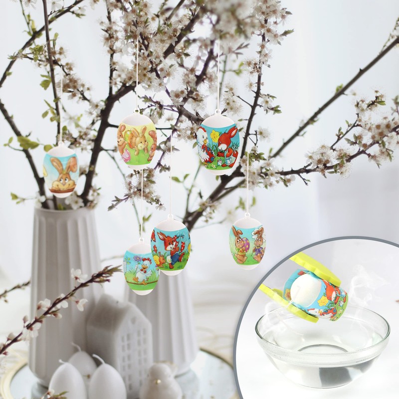 COM-FOUR® 36 x White Decorative Easter Eggs Made of Plastic,