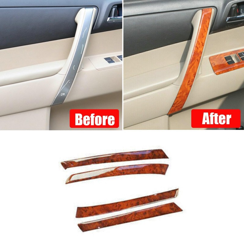 4Pcs/Set Peach Wood Grain Door Panel Strip Trim Interior Door