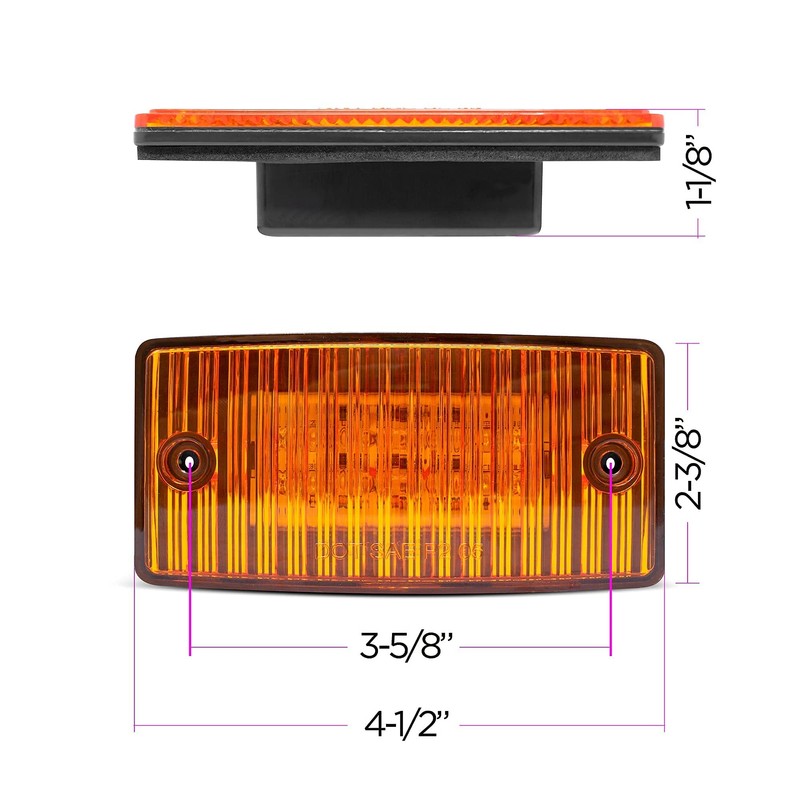 Five Pro LED 4763Y Cab Marker Lights for Freightliner, Sterling,
