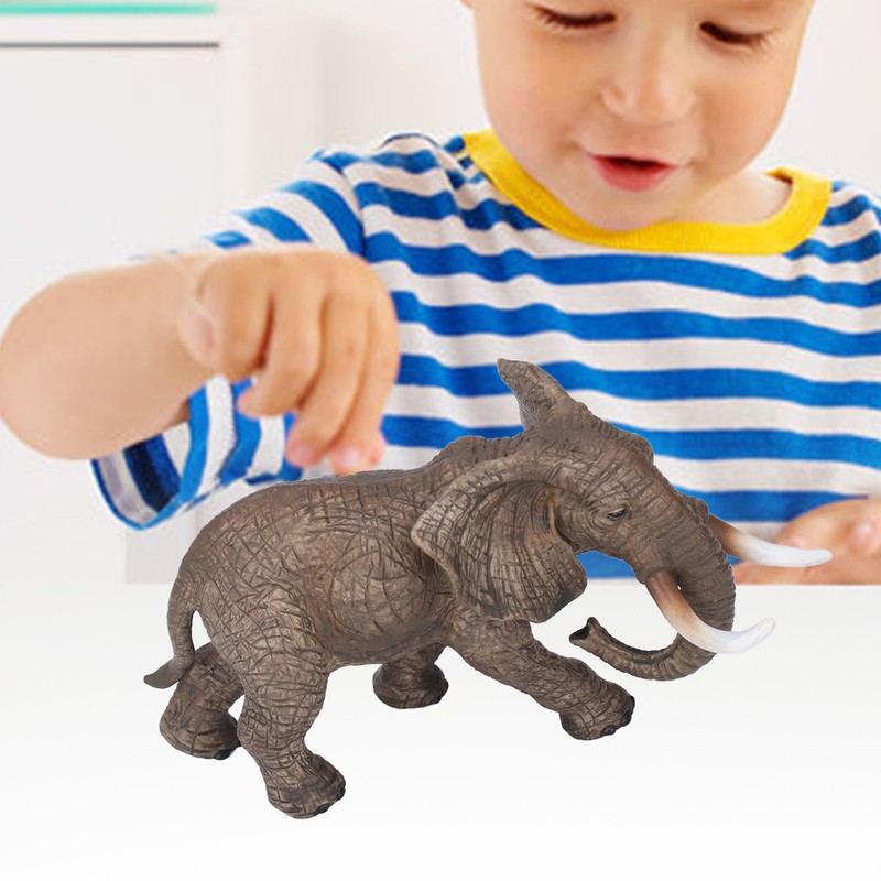 Elephant Figurine Model Vivid Details High Simulation Elephant Model Ornament