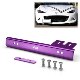 Purple Universal Aluminum Front Bumper License Plate Bracket Relocator Mount Holder Bar