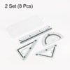 HARFINGTON 8piece Ruler Set 15cm Straight Ruler Protractor Triangle Measuring