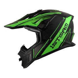 1Storm Adult Motocross Helmet BMX MX ATV Dirt Bike Downhill Mountain Bike Helmet Racing Style H637; Storm Green + Goggles + Skeleton Green Glove Bundle
