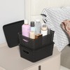 Qqbine Set of 6 Plastic Lidded Storage Shelf Baskets, Stackable