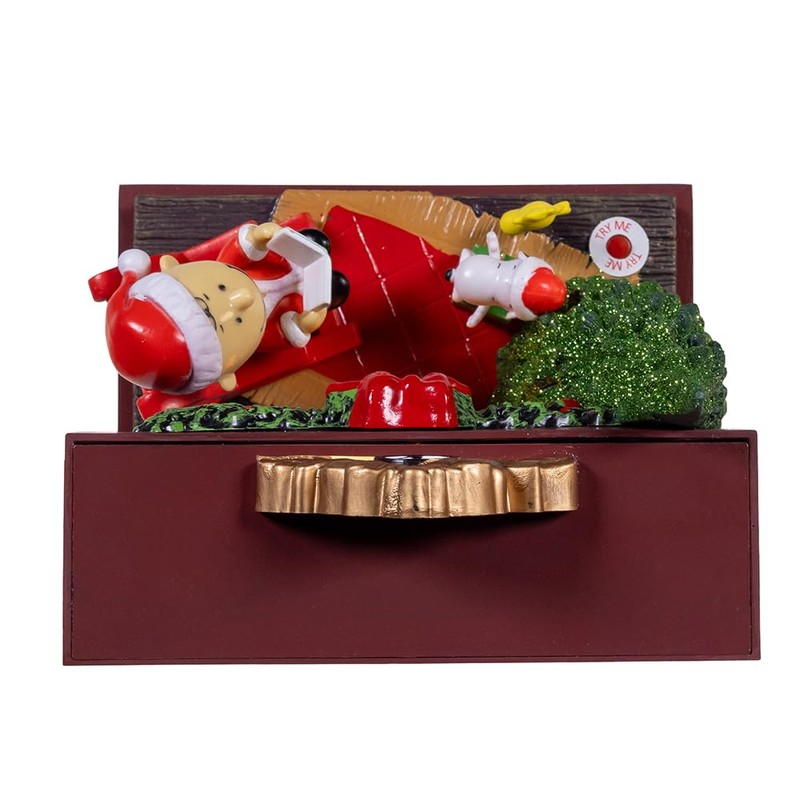 Peanuts Kurt Adler Battery Operated Musical Santa Fireplace