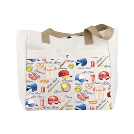 TOBGBE Funny Softball Canvas Bag Gift For Softball Lovers Softball Player Coach Gift Softball Team Bag Game Day Merch (Softball TB CA)