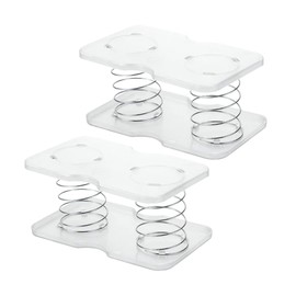Charmoon Tissue Case, Bottom Lift, Spring, Easy Removal, Support Stand, Tabletop, Set of 2 (Clear)