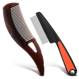 Dandruff Comb,Stainless Steel Fine Tooth Lice Comb,Scalp Comb for Dandruff Removal,Hollow Tooth Comb for Better Hair Quality for Women Men (2pcs Tooth Comb)