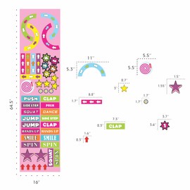 Sensory Path Decals Floor Stickers Hopscotch Classroom Decor - Push Clap & Hands Up Floor Decals for Boosting Gross Motor Skills