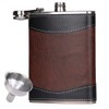 Premium Leather Hip Flask 8 oz with Funnel Stainless Steel