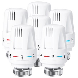 TRV Thermostatic Radiator Valve, Standard Radiator Thermostat Head M30 x 1.5, Thermostatic Valve Head,Smart Radiator Valve Replacement Head Heating System Temperature Control for Home Office (6PCs)