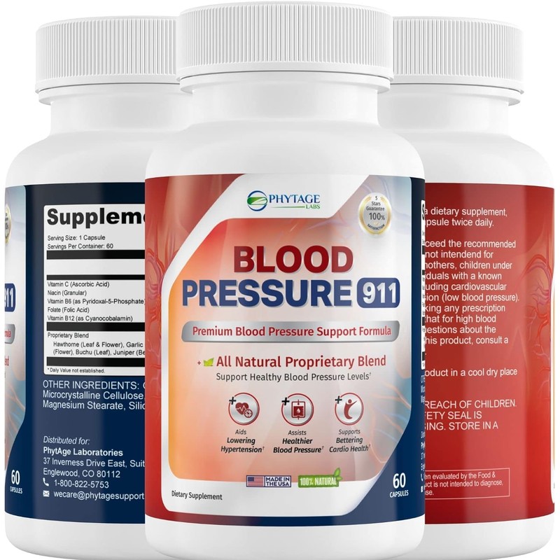 Phytage Labs Blood Pressure 911 Premium Supplement - BP Support