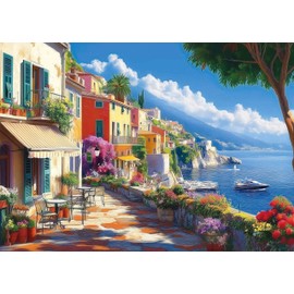 Hykmy Jigsaw Puzzle 1000 Pieces Educational Game Challenge Toy Gifts Puzzles for Adults and Kids Age 14 Years Up,70x50cm-Theme terrace