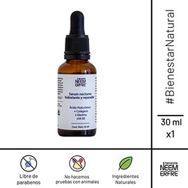 Serum Ácido Hialurónico + Colágeno + Elastina + Vitamina B5- Frasco de 30 ml, Serum hidratante que aporta elasticidad - Suero Facial Hidratante - bienestar neem erfre