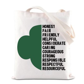 TGBJE Scout Gift Scout Leader Inspired Gift Girls Scout Canvas Tote Bag Girl Power Gift Scout Mom Gift Scout Life Handle Bag (Honest scout tote)