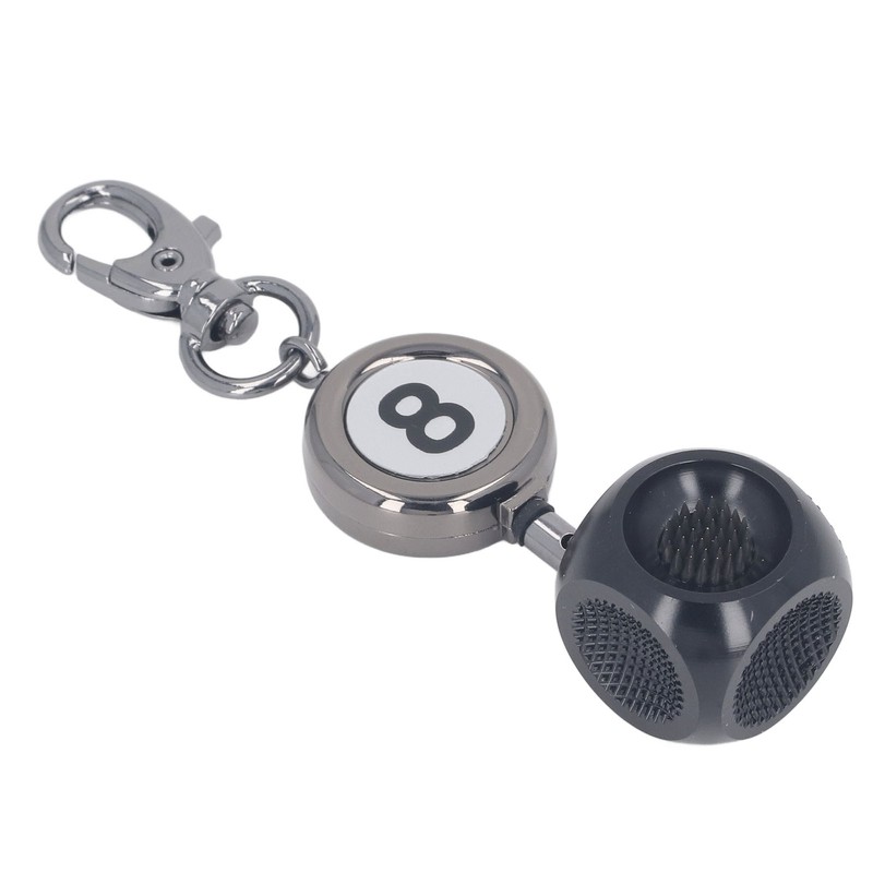 Pool Cue Tip Repair Tool with Retractable Key Ring Billiard