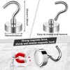FINDMAG 6 Pack Silver Magnetic Hooks, 10 kg+(22 lb+) Strong