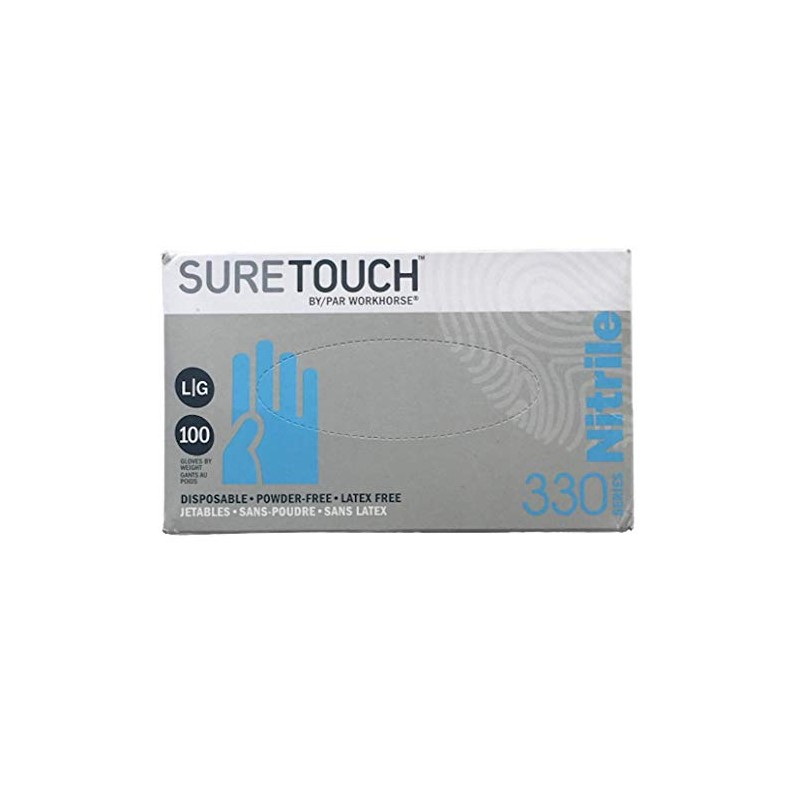 SURE TOUCH by/Par Workhorse, Large Nitrile Gloves, 330 Series, 100