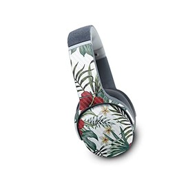 MightySkins Carbon Fiber Skin Compatible with Skullcandy Crusher Evo Wireless - Tropical Hibiscus | Protective, Durable Textured Carbon Fiber Finish | Easy to Apply