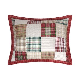Greenland Home Oxford 100% Cotton Quilted Pillow Sham, Standard 20x26-inch, Red