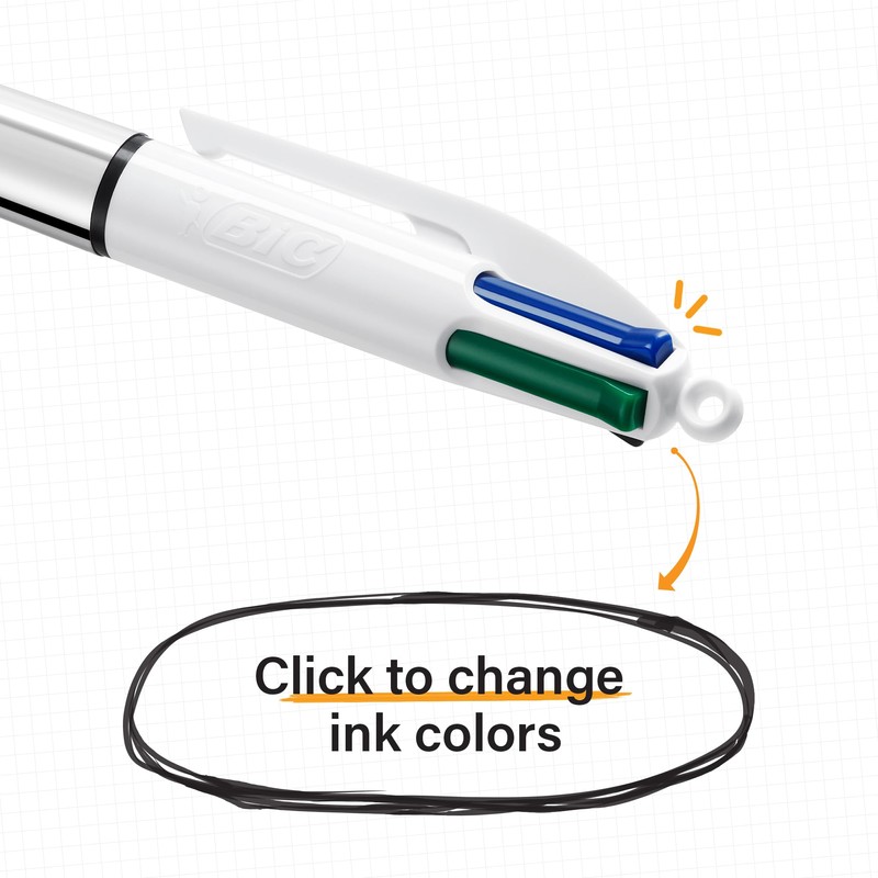 BIC 4 Colours Rose Gold Pen, Multi Coloured Pens All