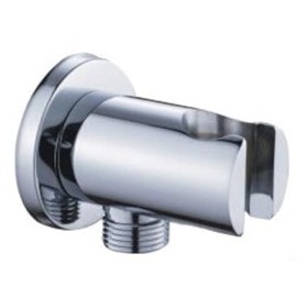 'KB023 Hand Shower Holder with 1/2 Wall Connection Elbow, Brass, High-Shine Chrome-Plated