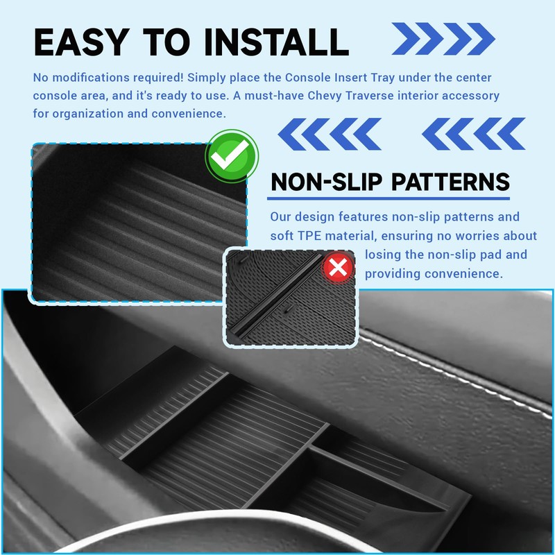 EDBETOS Lower Center Console Organizer Tray Compatible with 2024-2025 Chevy