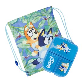 Sorrisini Children's Lunch Box, Breakfast Box for Kids, Lunch Box for Children, Lunch Bag for Picnic, Nursery, Backpack for Gymnastics and Excursions Bluey