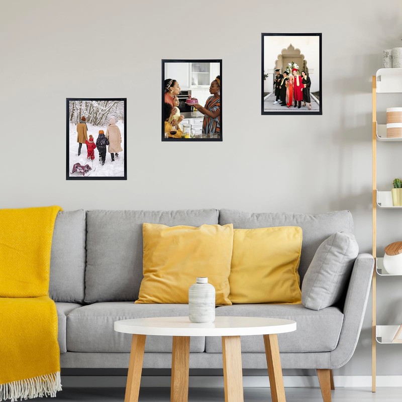 JCJMY 13x17 Picture Frame Black for Wall Hanging, Wall Mounting